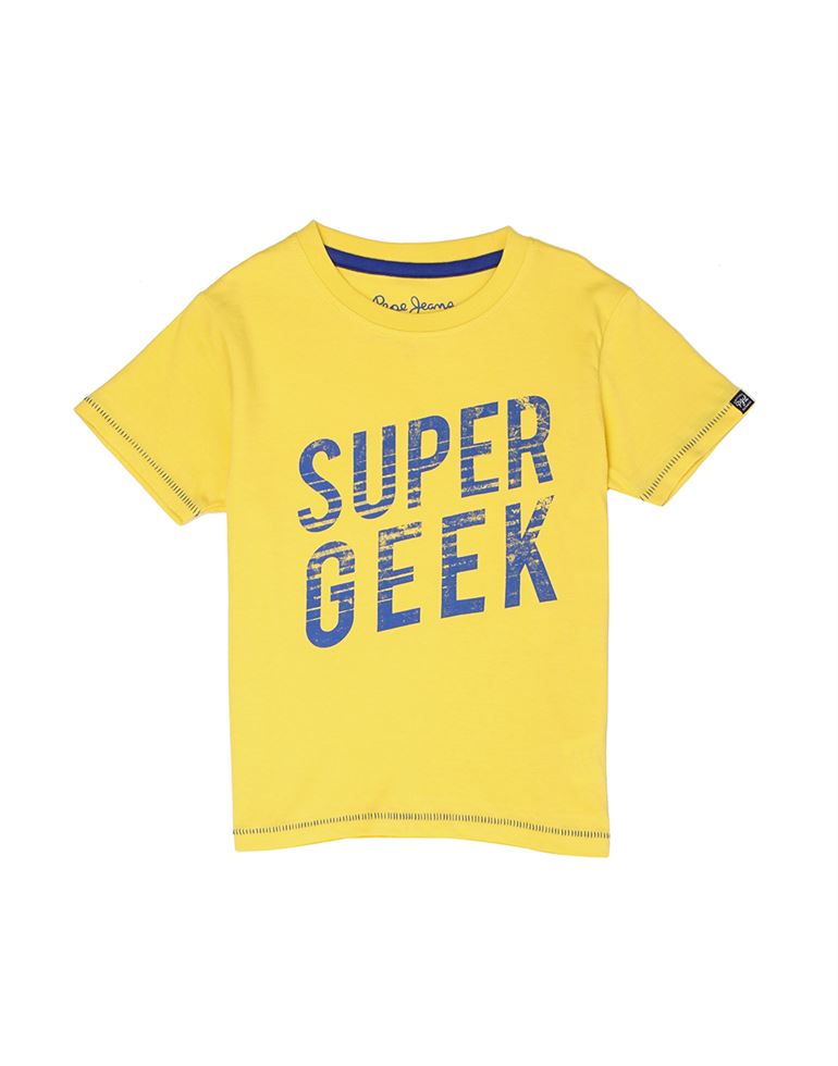 Pepe Jeans Boys Graphic Print Gold T-Shirt